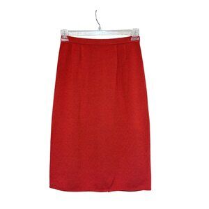 Vintage St John Santana Knit Skirt S Midi Red Pencil Office Baddie Resort